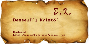 Dessewffy Kristóf névjegykártya